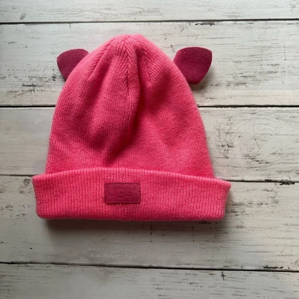 UGG, pink beanie with adorable ears one size